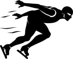 Dynamic Competitive Speed Skater in Motion Illustration for Sports Design vector