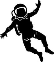 Astronaut Floating in Space Silhouette Design for Creative Projects and Tattoo Inspiration vector