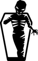 Creepy Zombie Emerging from Coffin Design for Halloween Decor and Merchandise vector