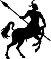 Bold Centaur Warrior Holding Spear in Dynamic Pose for Mythical Art Projects vector