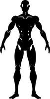 Futuristic Male Robot Silhouette for Character Design and Illustration Projects vector