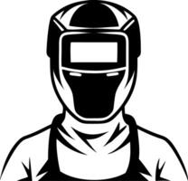 Welding Worker Silhouette with Helmet Ideal for Industrial Design and Craft Projects vector