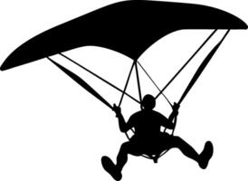 Silhouette of a Paraglider in Flight Capturing the Thrill of Adventure and Freedom vector