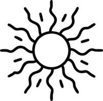 Radiant Sun Illustration with Bold Rays for Tattoo Designs and Coloring Projects vector