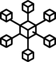 Blockchain Network Structure Representing Decentralized Connectivity and Data Sharing vector