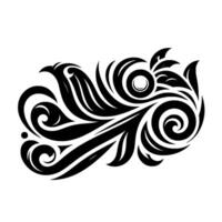 Intricate blackandwhite swirling avian and floralinspired , abstract and ornate on a clean white background. vector