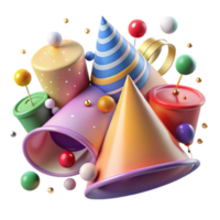 extraordinary minimalist Birthday Party Hats Assorted Colors Cutout png