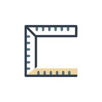 Contemporary measuring square icon design for builders vector
