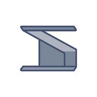 Distinctive metal beam icon representation for engineering vector