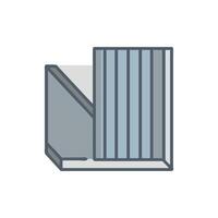 Distinctive metal cladding icon for various applications vector