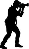 Silhouette of grapher Capturing s in Action Dynamic Pose Ideal for Creative Projects vector