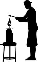 Blacksmith Forging Metal with Flame Abstract Art for T-shirt Design and Crafts vector
