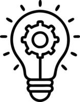 Innovative Light Bulb with Gear Symbolizing Creative Ideas and Problem Solving Design vector