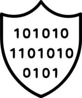 Digital Shield Design Featuring Binary Code for Cybersecurity Concepts vector