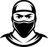 Ninja Warrior Masked Face Illustration Suitable for Tattoo Design and Graphic Projects vector