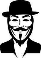 Anonymous Masked Figure Art Minimalist Design Perfect for Tattoo and T-Shirt Graphics vector