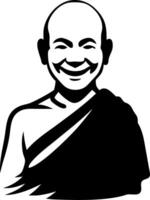 Smiling Monk Character Design for Spiritual Art and Meditation Themes vector