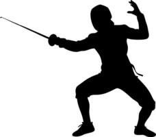 Dynamic Fencing Silhouette Illustration for Sports Branding and Graphic Design vector