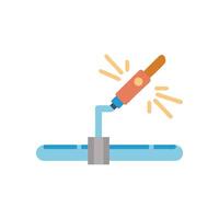 Quality pipe welding icon design for engineering vector