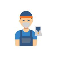 Distinctive plasterer icon representation for renovation projects vector