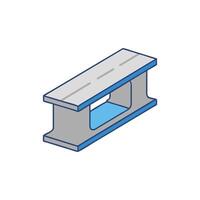 Quality precast concrete bridge beam icon for structural design vector