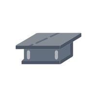 Modern precast concrete bridge beam icon for construction. vector