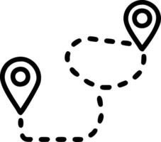 Map Route with Location Pins for Navigation Planning and Travel Guides vector