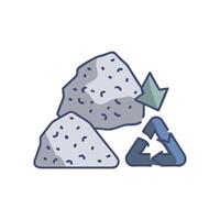 Quality recycled concrete aggregate icon for ecofriendly projects vector
