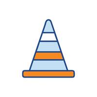Modern road cone icon design for traffic control vector