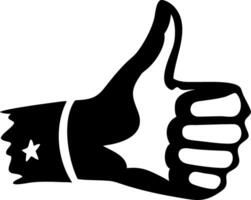 Black Hand Making Thumbs Up Gesture Symbolizing Approval and Positivity for Various Designs vector