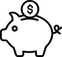 Cartoon Piggy Bank with Coin Savings for Financial Planning and Budgeting vector