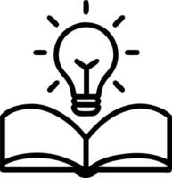 Illuminated Light Bulb Above Open Book Symbolizing Knowledge and Creativity vector