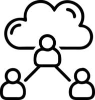 Cloud Collaboration Illustrating Teamwork and Communication Among Users vector
