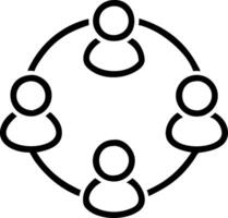 Linked Communitys Representing Team Collaboration and Networking for Social Connectivity vector