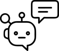 Cute Cartoon Robot Character with Speech Bubbles for Chat Application Illustrations vector