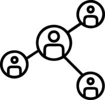 People Connection Network Outline for Social Media or Team Collaboration Design vector