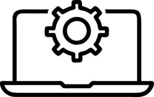 Laptop with Gear Symbol Representing Software Settings and Technology Configuration vector