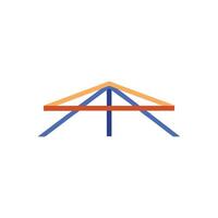 Modern roof truss icon design for architectural projects vector