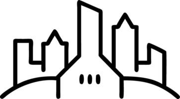 Minimalist City Skyline Outline Design for Modern Decor and Graphic Projects vector