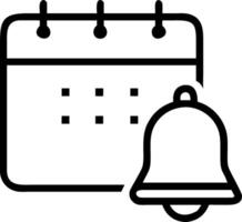 Calendar with Notification Bell for Reminder and Scheduling Applications vector