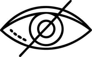 Stylized Eye with Crossed Line Symbolizing Privacy and Protection of Vision vector