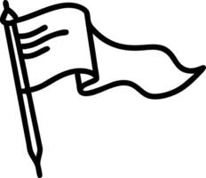 Waving Flag Illustration for Tattoo Design and Coloring Book Inspiration vector