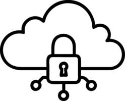 Cloud Security Featuring Lock Symbol for Data Protection and Online Safety vector