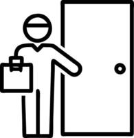 Businessman Entering Room with Briefcase Illustration for Office Use and Design vector