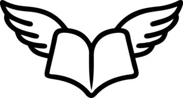 Winged Open Book Symbol for Education and Freedom Concept vector
