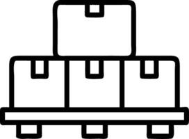 Stacked Boxes on a Pallet Outline Perfect for Industrial Design and Shipping Graphics vector