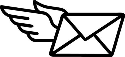 Winged Envelope Symbolizing Mail Delivery Express Communication Design vector