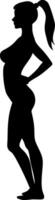 Silhouette of a Pregnant Woman in Profile View Perfect for Maternity Art Designs and Tattoos vector
