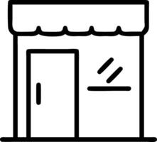 Minimalist Line Art of a Small Storefront with Canopy Ideal for Branding and Illustrations vector