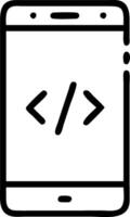 Smartphone with Code Symbols for Technology and Programming Resources vector